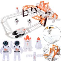 Конструктор космічний автотрек Outer Space Track LT243173 зі звуковими ефектами і світлом з шатлом, мостом і космонавтами 888-86 42 деталі Білий