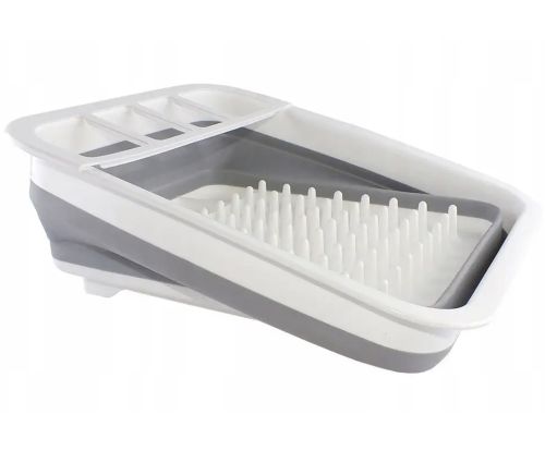 Складна кухонна сушарка для посуду Kitchen Craft Joseph Extend BN-090 розкладна, силіконова сушка для тарілок і кухонних приладів, піддон