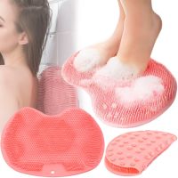 Силиконовый массажный коврик Чистюля щетка Shower Foot Scrubber Mat Pink LY-379 для спины и ног на присосках, настенная мочалка для душа Розовая