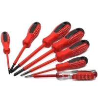 Набір діелектричних викруток Screwdriver Set 7653 7 предметів, ручний комплект інструментів з діелектричним покриттям у чохлі для захисту від струму