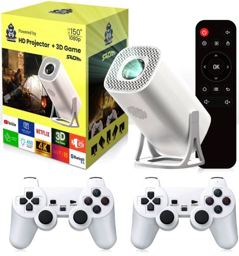 Портативний проектор HD Projector 3D Game Game S40 Max світлодіодний ігровий проектор із джойстиками та пультом 4K домашній кінотеатр із Wi-Fi USB 1.8 ГГц