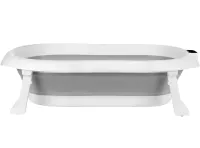 Складная детская ванна для купания Smart Babyhood BH-334G раскладная ванночка для младенцев с LED термометром, подушкой и ручкой для душа Серая