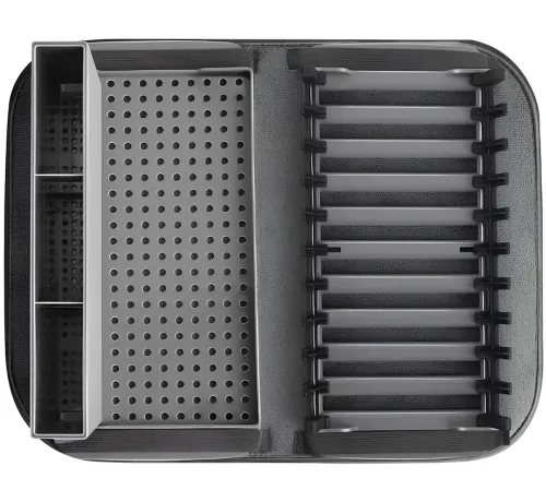 Настільна сушарка для посуду Scalable Drain Rack 0578 кухонний органайзер із піддоном і килимком із мікрофібри для зберігання та сушіння приладів Сірий