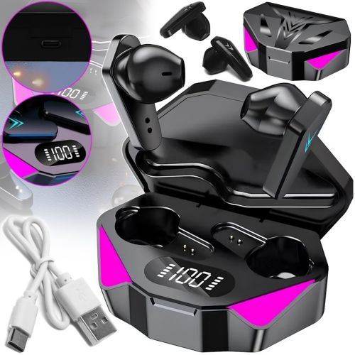 Бездротові ігрові навушники Wireless Headset TWS X15 сенсорна Bluetooth гарнітура з RGB LED підсвічуванням і шумозаглушенням в кейсі USB HA-137