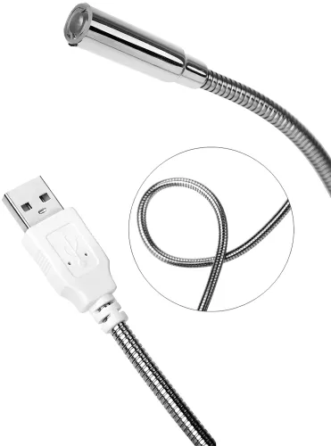 Гнучка лампа USB LED Light 35 см для підсвічування клавіатури ноутбука , портативне металеве підсвічування на гнучкій ніжці для повербанка