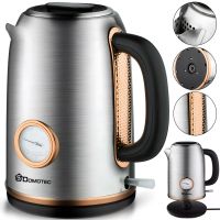 Електричний чайник Domotec MS-7849 на 1.7л настільний дисковий електрочайник Domotec 2200W з термометром і автоматичним відключенням від мережі