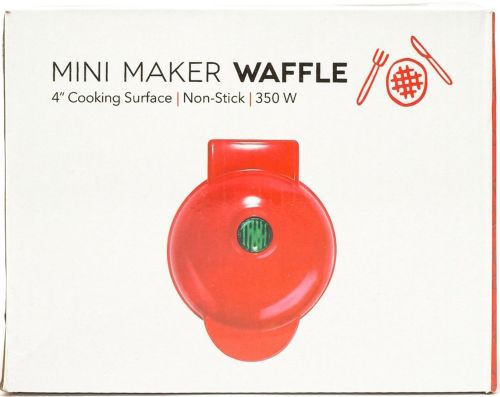 Электрическая мини-вафельница Mini Maker Waffle MAG-686 10.5 см вафельница для венских и бельгийских вафель XL-287 с антипригарным покрытием 350W Красная