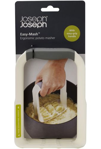 Толкушка для картофеля Easy-Mash Joseph пластиковая картофелемялка давилка для картошки, эргономичный пресс для пюре на кухню 16.5х11.9 см Белый