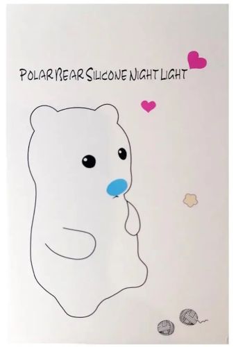 Настольный силиконовый ночник Медведь Bear Silicone Night Light DC-7653 детский аккумуляторный светильник с RGB подсветкой и сенсорным датчиком USB