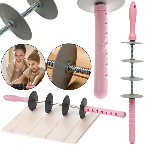 Ручна ніж-качалка Sweet Blade Roller скалка з чотирма ножами для нарізки і розкочування листового тіста, роликовий ніж різак для кондитерських виробів