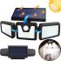 Вуличний потрійний ліхтар Split Solar Wall Lamp FL - 1725B на сонячній батареї з датчиком руху, Настінний акумуляторний вологозахищений світильник