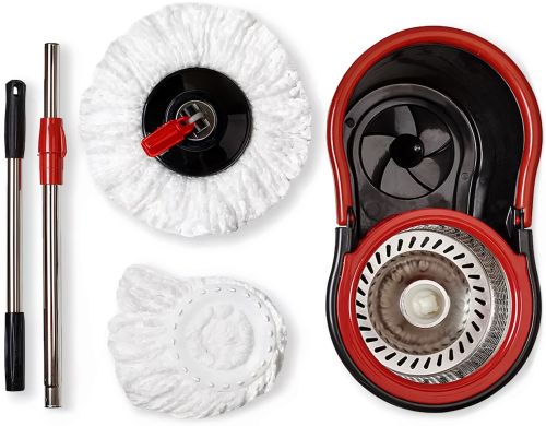 Комплект швабра з турбо віджимом і відром Spin Mop 360 10 л набір для прибирання та миття підлоги Magic Mop телескопічна швабра з насадкою з мікрофібри