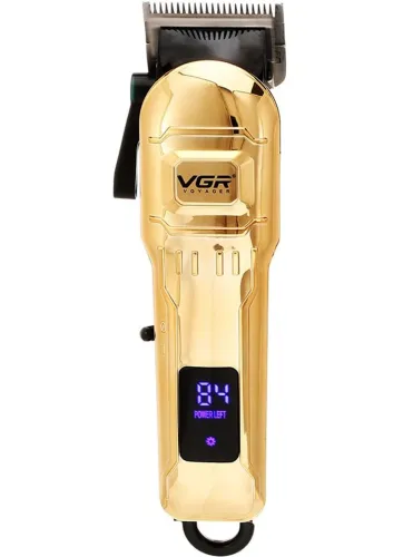Аккумуляторная машинка для стрижки волос VGR V-268 10W 3 сменные насадки, беспроводной мужской триммер для окантовки бороды и усов с LED дисплеем USB