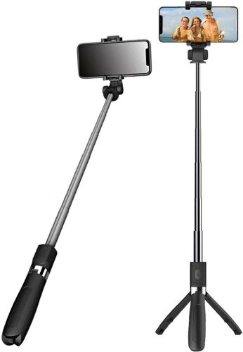 Селфи палка штатив Selfie Stick L01 70 см телескопический трипод для селфи, монопод тренога с держателем для телефона с пультом Bluetooth L-01