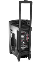 Акумуляторна колонка караоке Su-Kam BT-100D 500W USB AUX SD портативна акустична Bluetooth система з бездротовим мікрофоном 12V/220V Чорна
