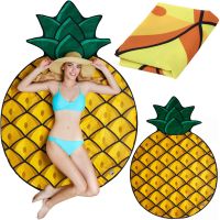 Пляжне 3D покривало Bigmouth Beach Blanket Pineapple YX008 безворсовий пляжний килимок 135х142 см підстилка для пікніка, рушник для пляжу Ананас