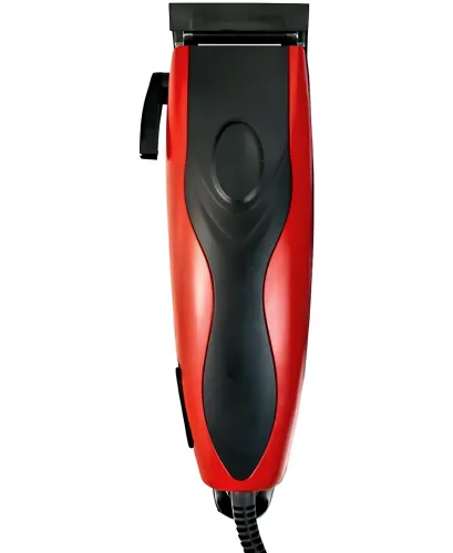 Провідна машинка для стрижки волосся Domotec MS-3304 12W професійний тример для окантовки бороди і вусів від мережі зі змінними насадками Червоний