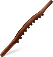 Дерев'яний масажер для тіла Wood Therapy Massage XL-900 ручний акупунктурний валик, скребок Гуаша для зняття болю в м'язах 20 масажних точок 58 см
