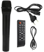 Акумуляторна колонка караоке Su-Kam BT-100D 500W USB AUX SD портативна акустична Bluetooth система з бездротовим мікрофоном 12V/220V Чорна