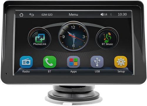 Автомобильный сенсорный монитор Carplay CJ-PTC208 7" портативный экран на присоске 1024х600 дисплей на лобовое стекло в машину CarPlay IOS Android