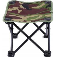 Туристична складна табуретка Stool Folding Table ZDY01 до 130 кг з чохлом, Розкладний стілець 28x28x24 см для риболовлі та пікніка Камуфляжний