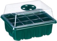 Міні теплиця піддон Starter Germination Kit для вирощування розсади на 12 комірок з регулюванням вологості, Парник для рослин насіння з підставкою