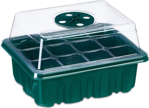 Міні теплиця піддон Starter Germination Kit для вирощування розсади на 12 комірок з регулюванням вологості, Парник для рослин насіння з підставкою