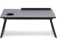 Складаний стіл для ноутбука XoKo NTB-005 до 22" портативна підставка столик для планшета з регулюванням нахилу і підстаканником MAG-842 Black Wood