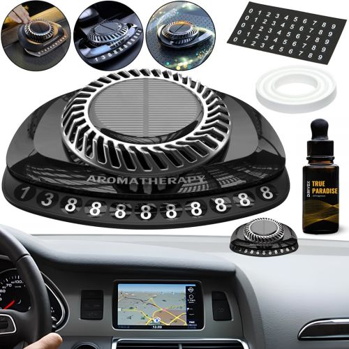 Автомобільний ароматизатор Solar Car Air Freshener дифузор на сонячній батареї і номерною табличкою на приладову панель авто True Paradise