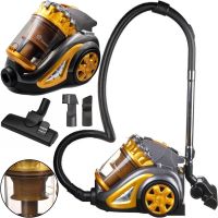 Контейнерний пилосос для сухого прибирання Domotec MS-4408 Turbo Brush на 4 л 3600W колбовий без мішка з регулятором потужності турбощіткою Жовтий