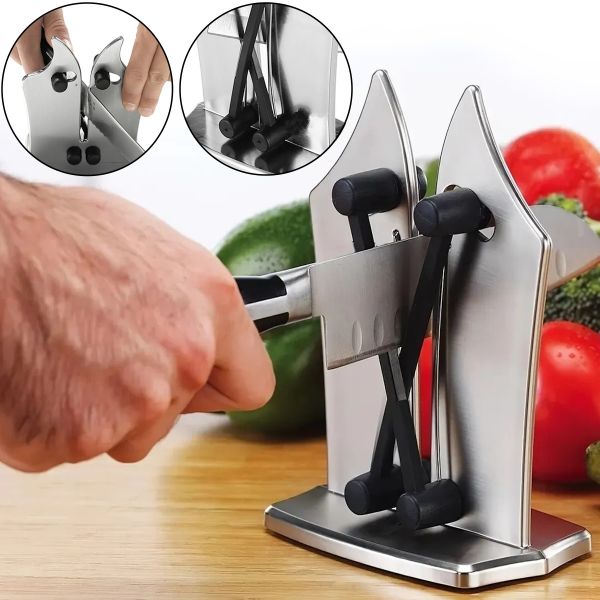 Точилка для кухонних ножів Bavarian Edge Knife Sharpener 12х16. 5 см багатофункціональна Механічна настільна ножеточка полірування зі сталі на кухню