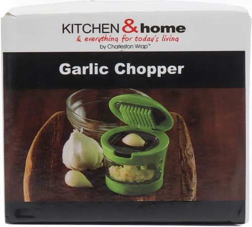 Ручний прес подрібнювач часнику Garlic Chopper кухонна чеснокодавка для дрібних продуктів, часничниця зі знімним контейнером і насадками Зелена
