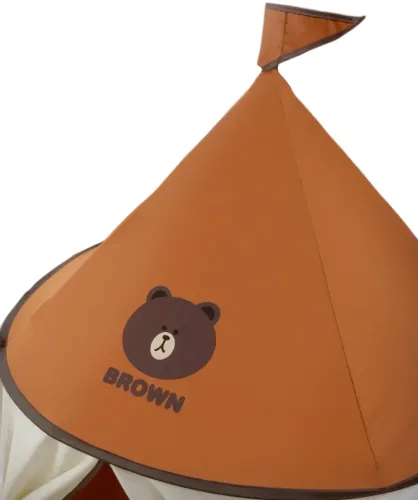 Дитячий намет у вигляді будиночка Bear Play Tent Ведмідь із прапорцем і вікном, Ігровий намет Ведмедик 110x110x130 см для дому та вулиці з сумкою для дітей