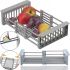 Універсальна розсувна решітка сушарка Multifunctional Drain Rack 1491 для сушіння фруктів і овочів на умивальник, підставка на раковину для посуду
