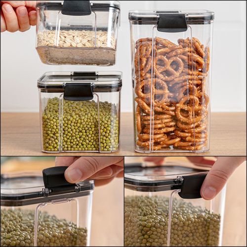 Набір контейнерів для сипучих продуктів Food Storage Container Set 6 ємностей, прозорі контейнери з кришками для зберігання харчових продуктів, круп