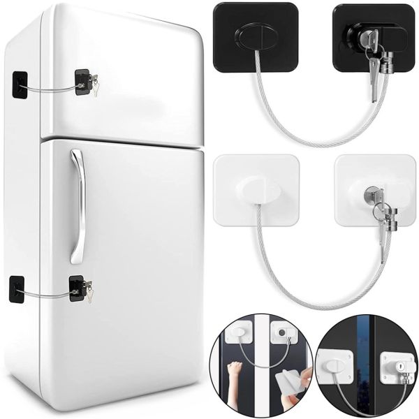 Блокувальник вікон з ключем Child Safety Lock AND - 93 дитячий замок безпеки, захист на меблі, шафа, холодильник, блокіратор з тросом для дітей