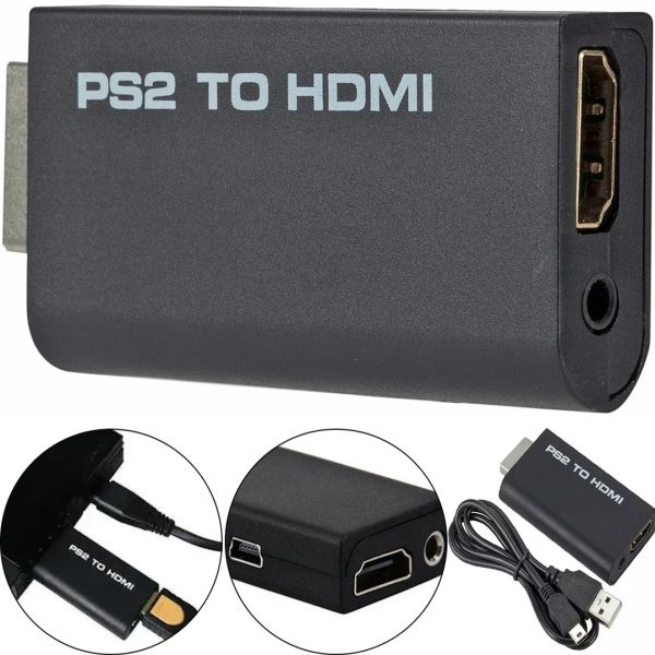 Компонентний перехідник конвертер PS2 PS3 to HDMI G300 для ігрової приставки Sony Playstation, відео та аудіо адаптер для ігрових приставок Чорний
