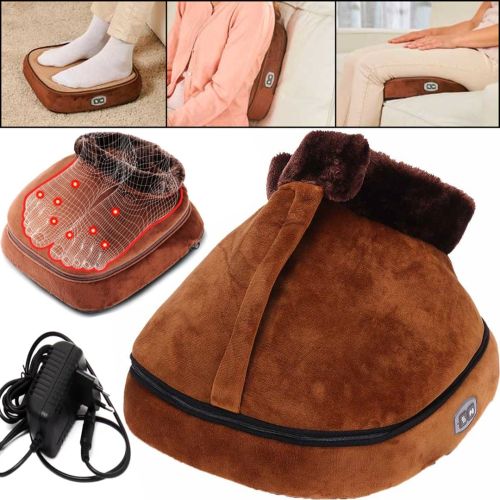 Вибромассажер-грелка для ног Supretto Warm Massager 2 в 1 электрическая грелка с подогревом, вибро массажер для ступней, электрогрелка с застежкой