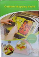 Складна обробна дошка на мийку Outdoor Chopping Board 3 в 1 нековзна розкладна дошка з ємністю і друшляком для кухні 37х25 см Зелена