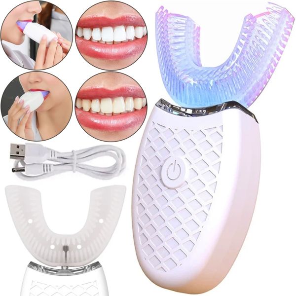 Електрична зубна щітка-капа Whitening MAG-625 для відбілювання зубів, автоматична ультразвукова U-подібна щітка-капа зі стерилізацією USB