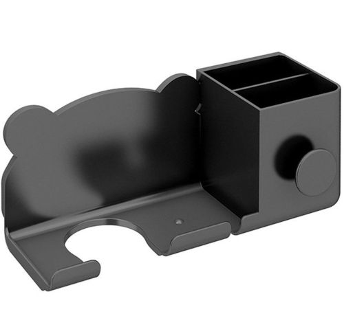 Настінний тримач полку Storage Shelf QJ-996 для фена і штекера з відсіком для зберігання ванного приладдя, Органайзер у ванну на липучці