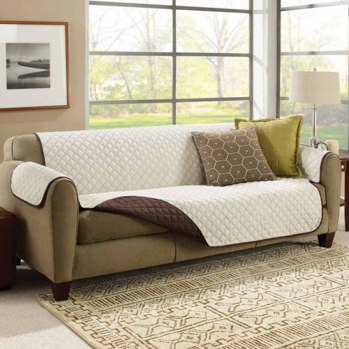Двухсторонняя накидка чехол на диван Couch Coat из микрофибры, Защитное двухстороннее водонепроницаемое стеганое покрывало для дивана