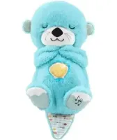 Світна дихаюча Видра Fisher Price FXC66 30 см з диханням для сну дітей, м'яка плюшева іграшка музичний нічник від батарейок Блакитна