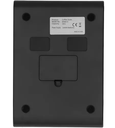 Кухонні сенсорні ваги Coffee Scale EK6012 до 5 кг, акумуляторні ваги для зважування кави з LED-дисплеєм, таймером і плоскою платформою 4058