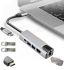 Мультифункціональний USB-хаб HOCO AC-500 Type-C на RJ45, HDMI, 2xUSB 3.0 адаптер, Ethernet LAN інтернет перехідник, конвертер XoKo HUB