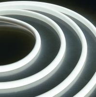 Світлодіодна силіконова стрічка Led Neon 0719 Біла 5 м неонова гнучка підсвітка в силіконі з блоком живлення від мережі 3000К IP65 12v-220v White