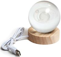 Кришталева куля-нічник Сатурн 3D Creative Visualization Lamp M-8062S світлодіодний LED нічник, Скляна куля світильник на акумуляторі від USB 