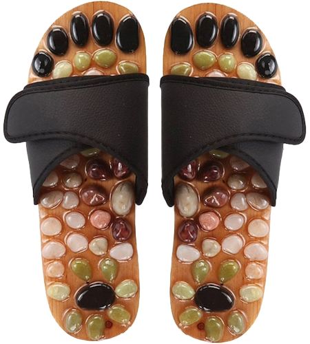 Масажні ортопедичні тапочки jade health Massage shoes BH-SMS-04 з акупунктурним ефектом для стоп ніг, шльопанці для масажу 36-45 Розмір чорні