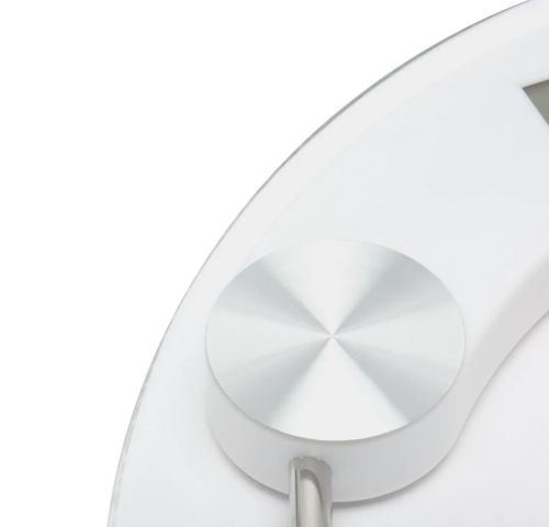 Електронні підлогові ваги Domotec MS-2003A до 180 кг, круглі скляні ваги з Led дисплеєм домашні для зважування крок 0.1 кг MS2003A прозорі