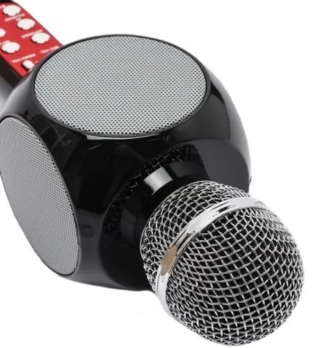 Бездротовий караоке мікрофон WSTER WS - 1816 Bluetooth USB AUX FM з вбудованою колонкою і 4 тембрами голосу на акумуляторі з динаміком Ws1816 Чорний